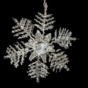 Silver Snowflake candle holder hanger! Has clear crystal like center